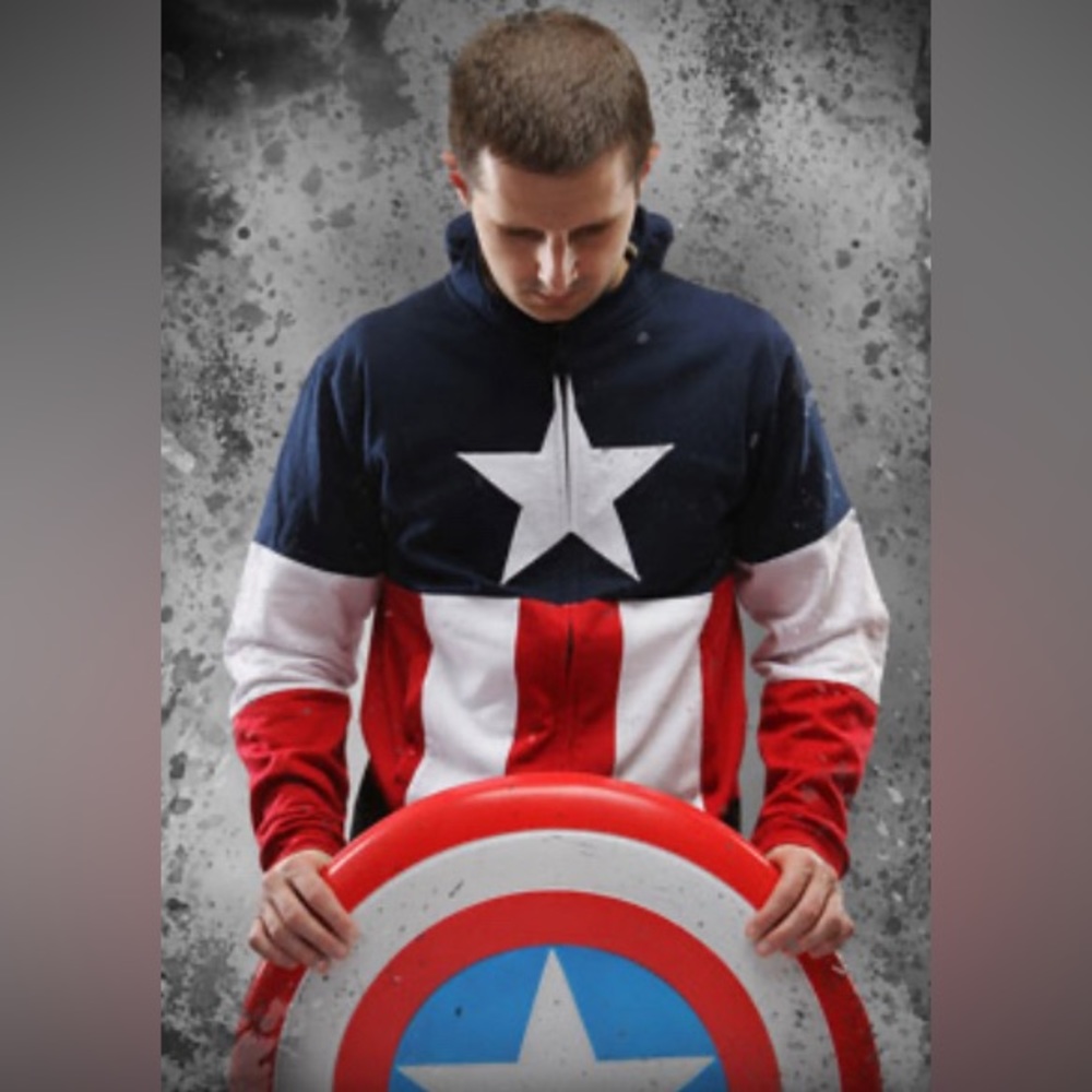 Marvel: Captain America Avenger Zip Up Hoodie Sweatshirt - Picture 7 of 17